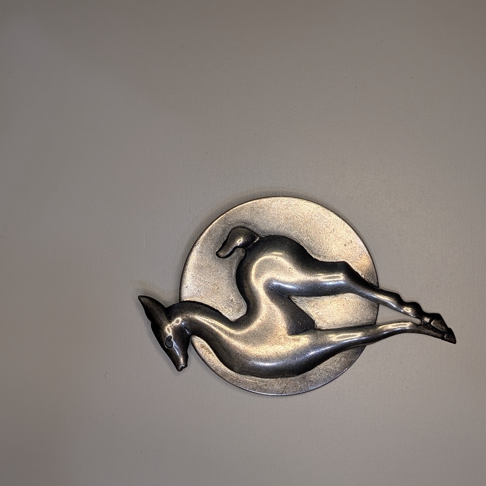 Vintage Art Deco Style Antelope Gazelle Impala Silver-Tone Brooch - Picture 6 of 6